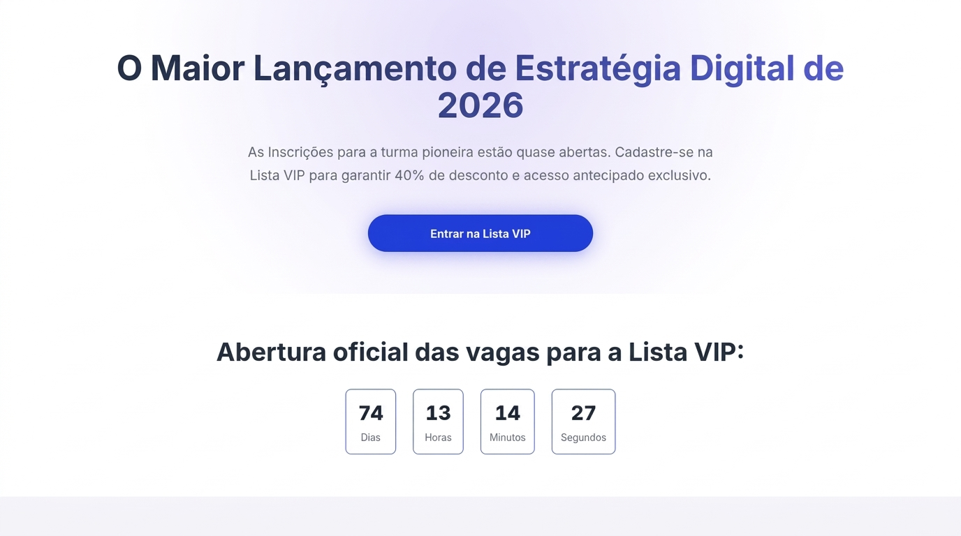 Demonstração Landing Page de Lançamento