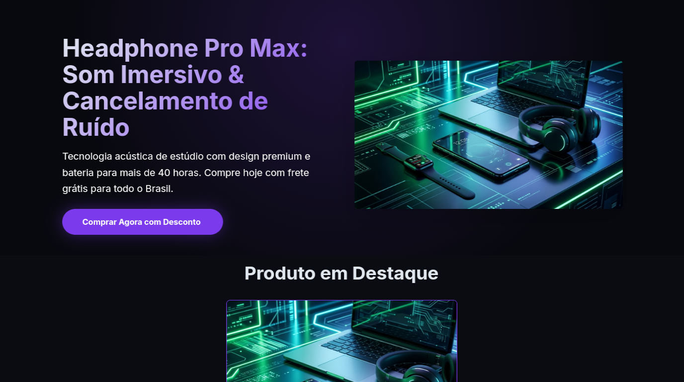 Demonstração Landing Page de Vendas